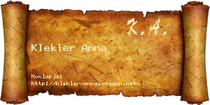 Klekler Anna névjegykártya